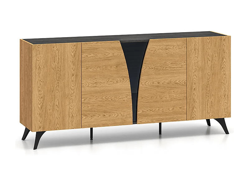 Bufé 5 puertas Soah Madera y Negro