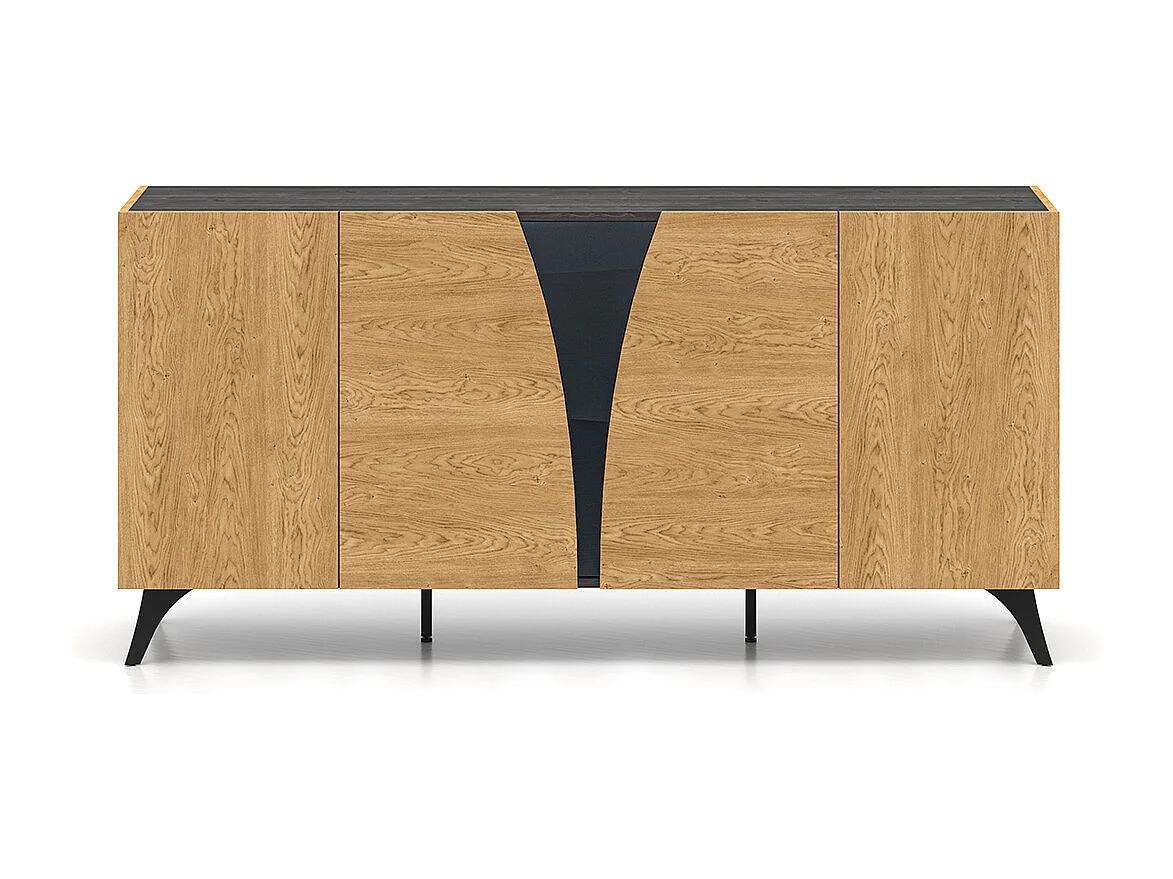 Buffet 5 portes Soah Bois et Noir