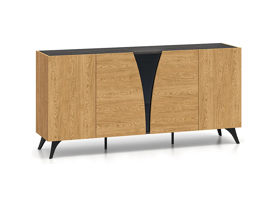 Buffet 5 portes Soah Bois et Noir