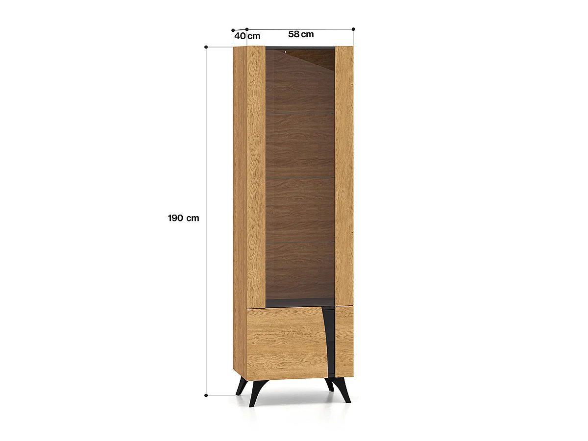 Vitrine 2 portes gauche Soah Bois et Noir