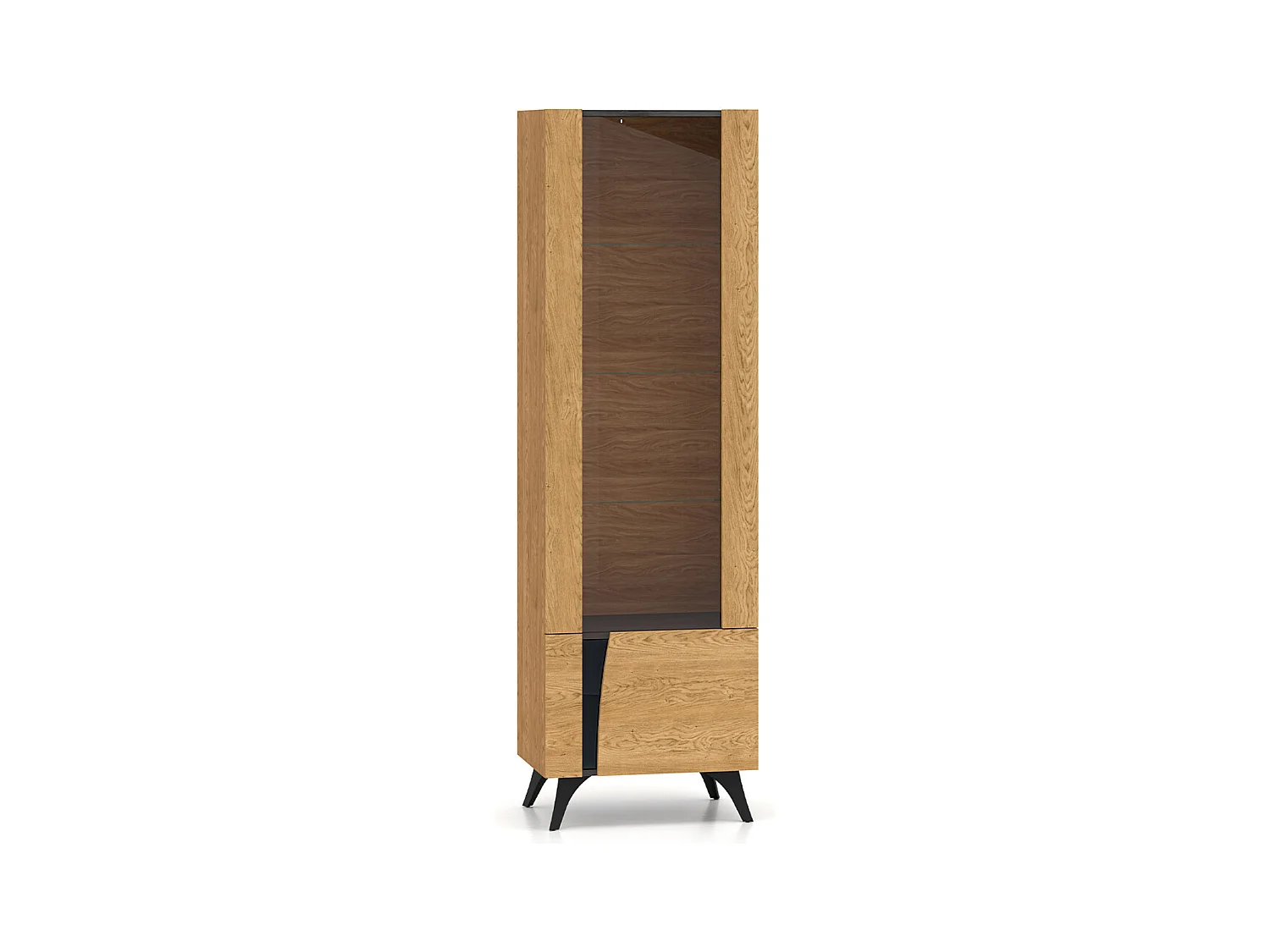 Vitrine 2 portes droite Soah Bois et Noir