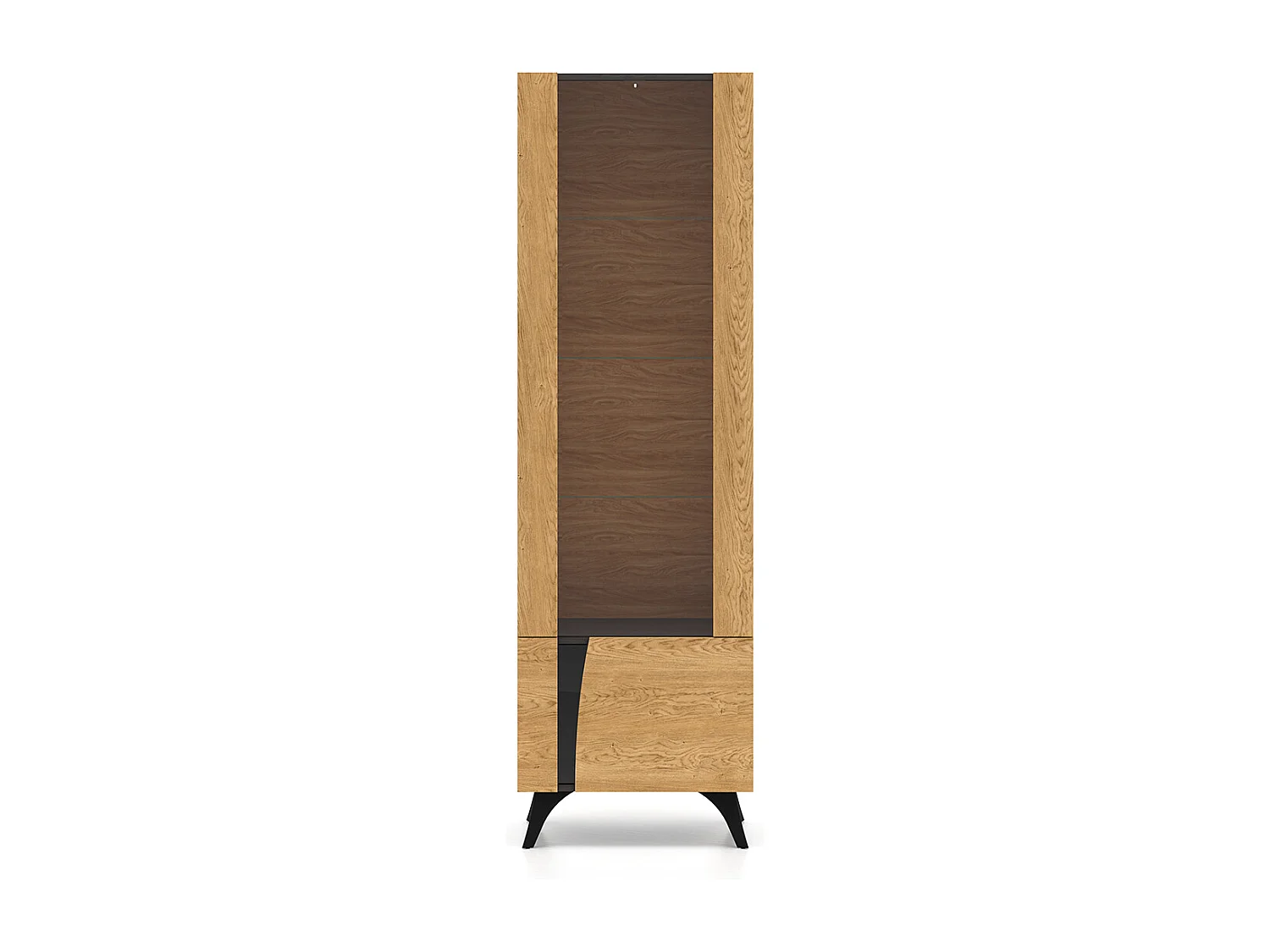Soah Wood and Black 2-door display cabinet, right