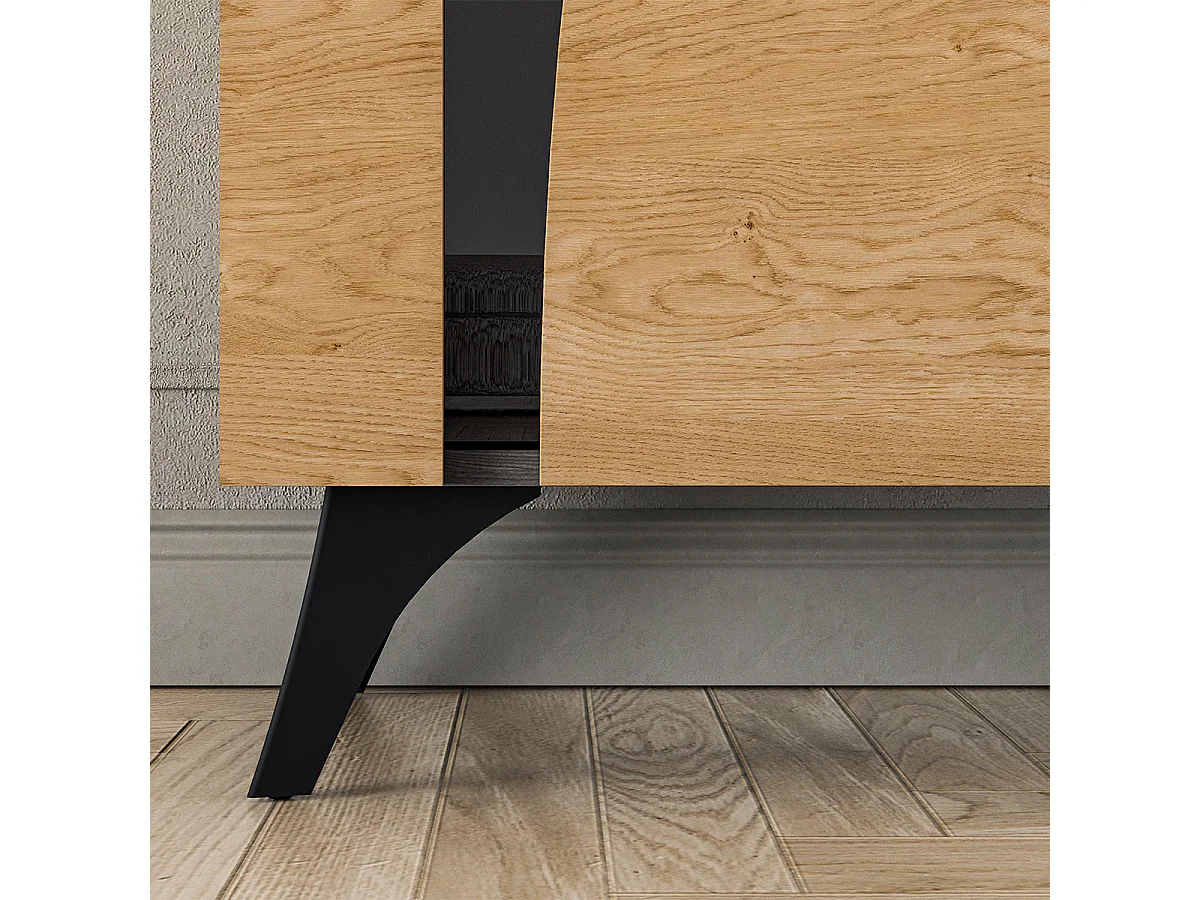 Dvojdverová vitrína Soah Wood and Black, pravá