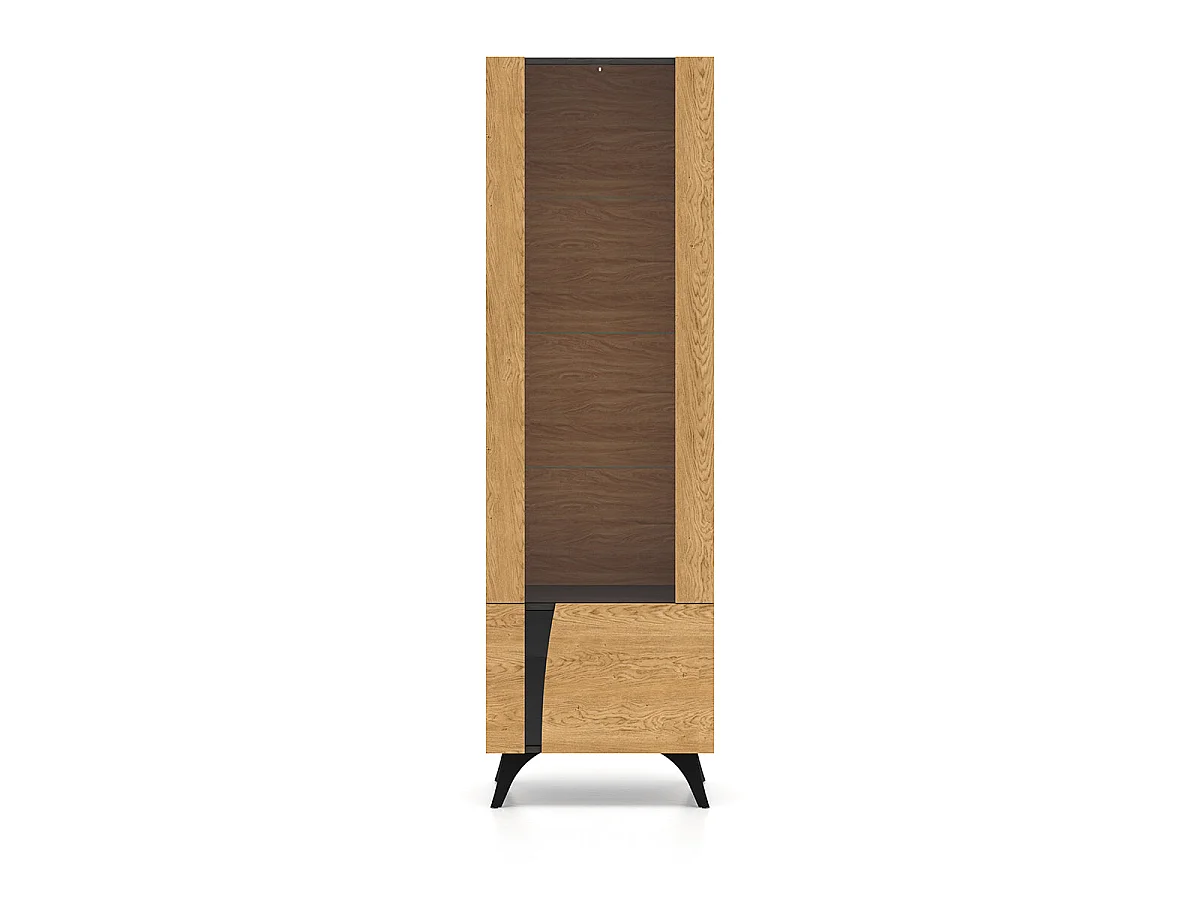 Dvojdverová vitrína Soah Wood and Black, pravá