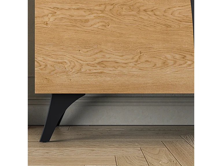 Móvel TV 2 portas Soah madeira e preto 180cm