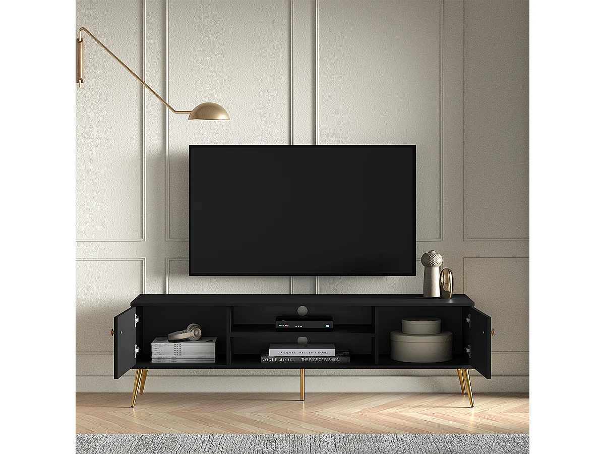 Manoé Zwart 2-deurs TV-meubel 160 cm