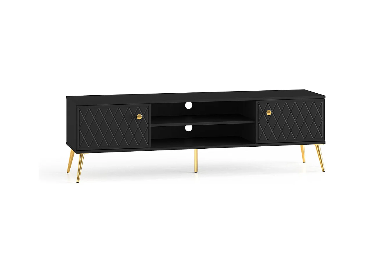 Meuble TV 2 portes 160 cm Manoé Noir