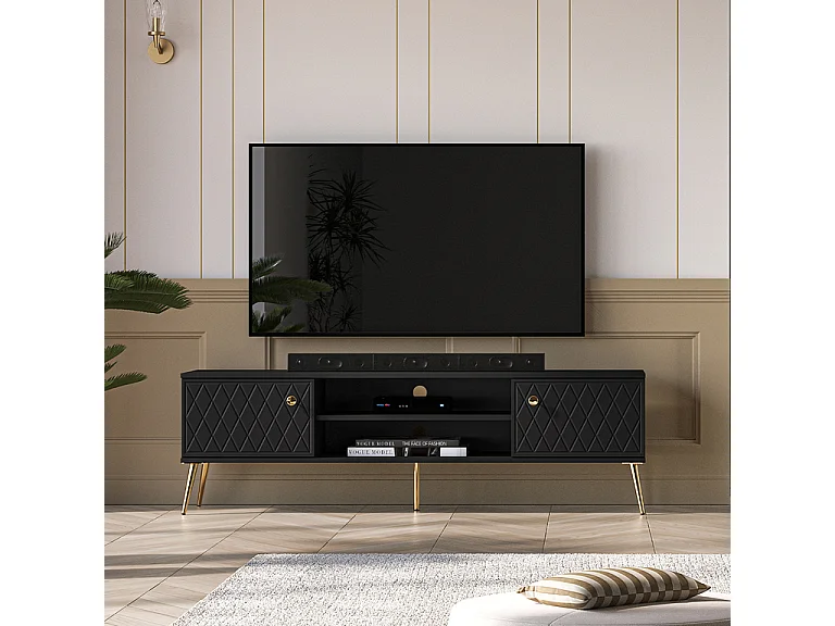 Manoé Zwart 2-deurs TV-meubel 160 cm