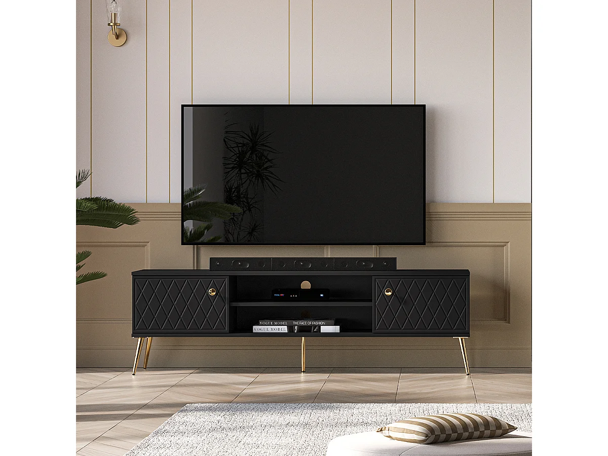 Manoé Black 2-dørs tv-bord 160 cm
