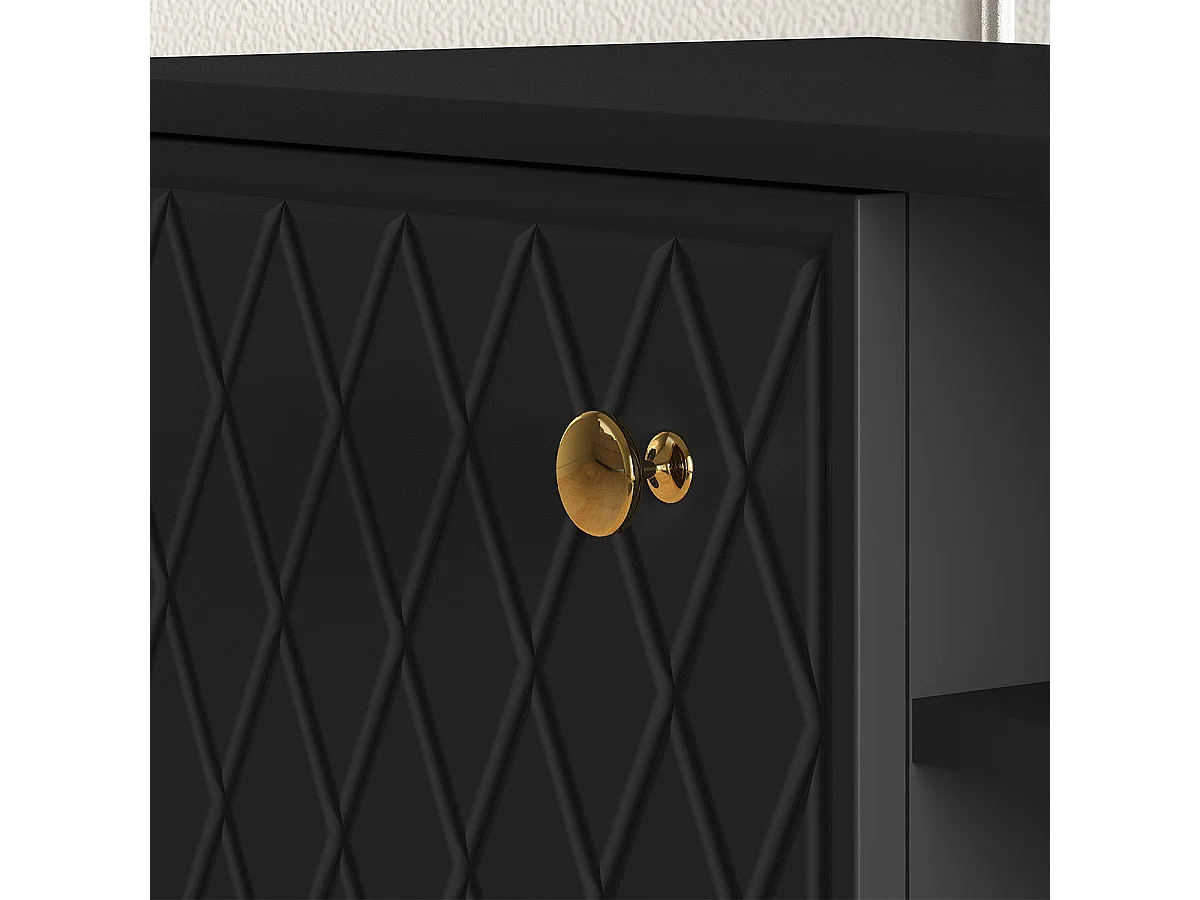 Meuble TV 2 portes 160 cm Manoé Noir
