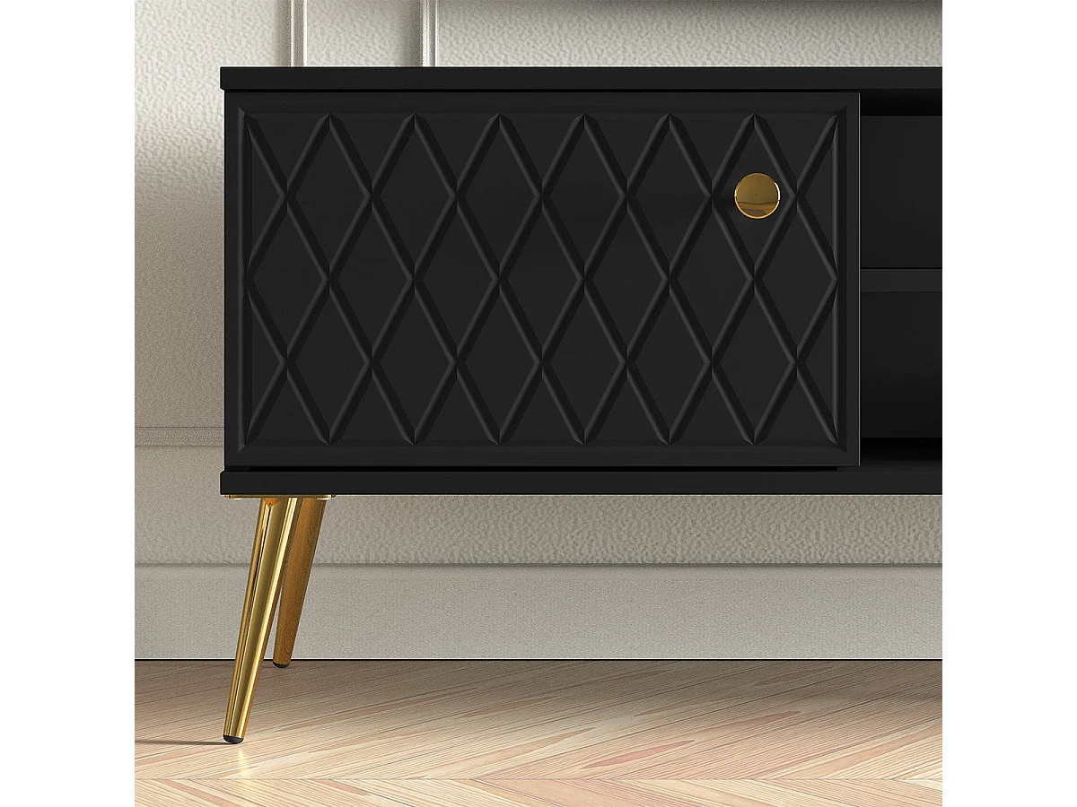 Meuble TV 2 portes 160 cm Manoé Noir