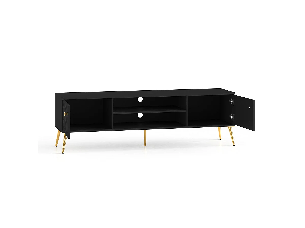 Meuble TV 2 portes 160 cm Manoé Noir