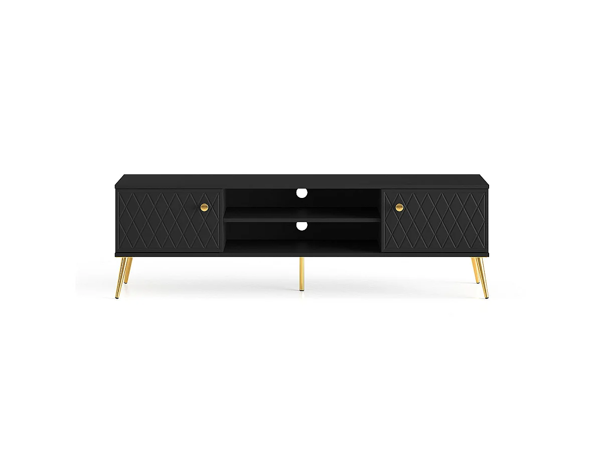 Meuble TV 2 portes 160 cm Manoé Noir