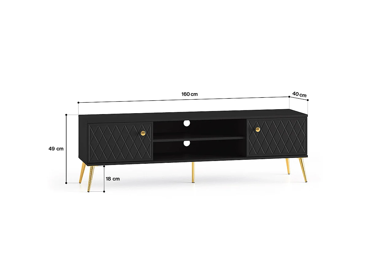 TV-Möbel mit 2 Türen 160 cm Manoé Schwarz