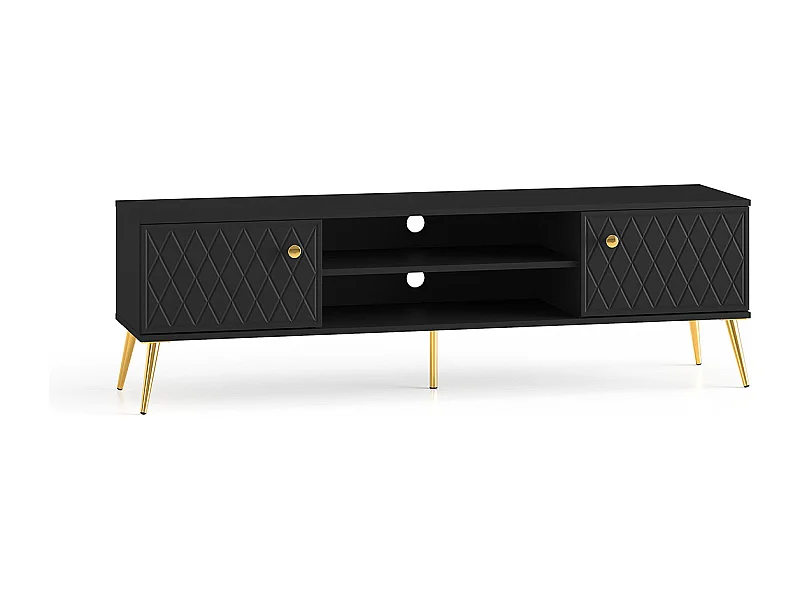 Meuble TV 2 portes 160 cm Manoé Noir