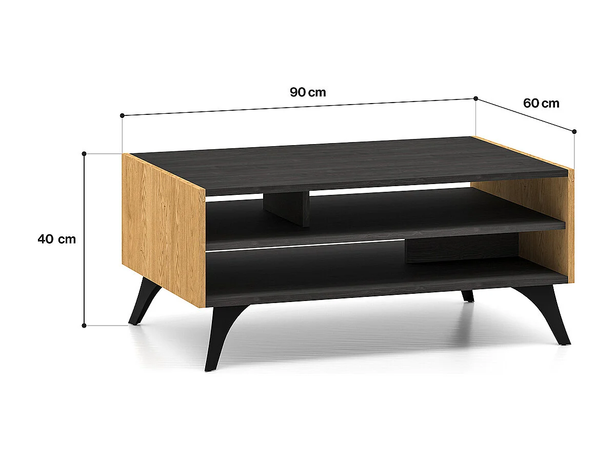 Table basse Soah Bois et Noir