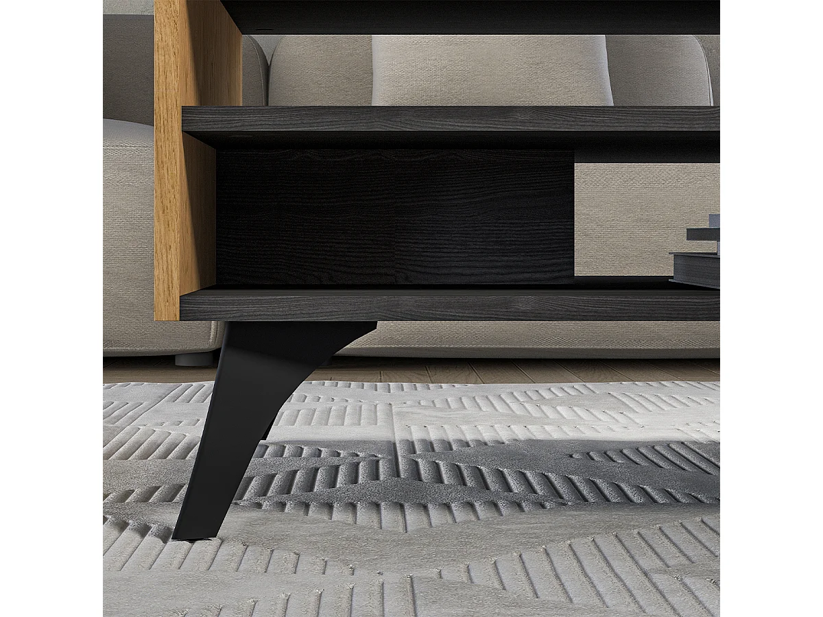 Soah Houten en Zwarte Salontafel