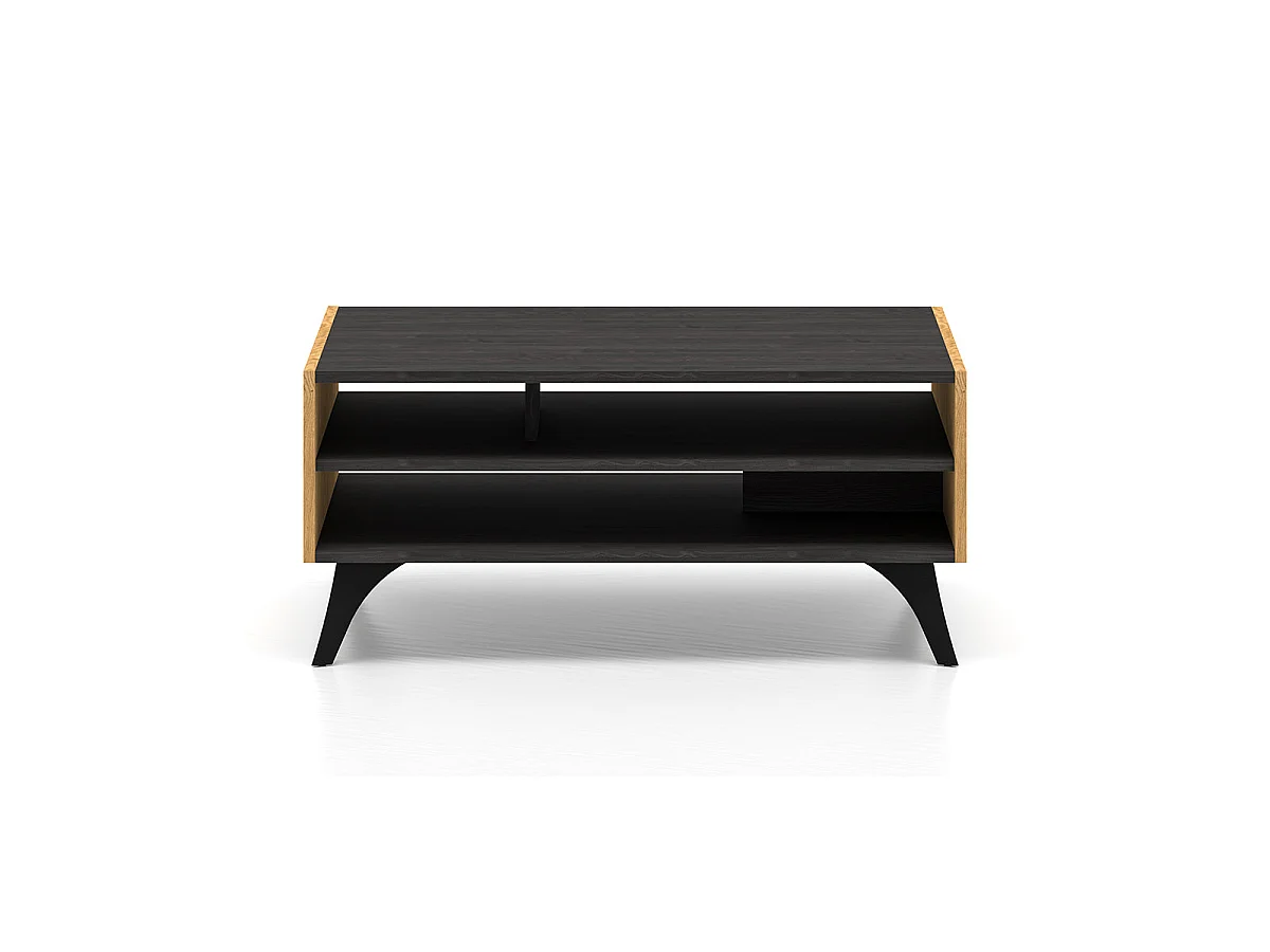Soah Wood and Black Coffee Table