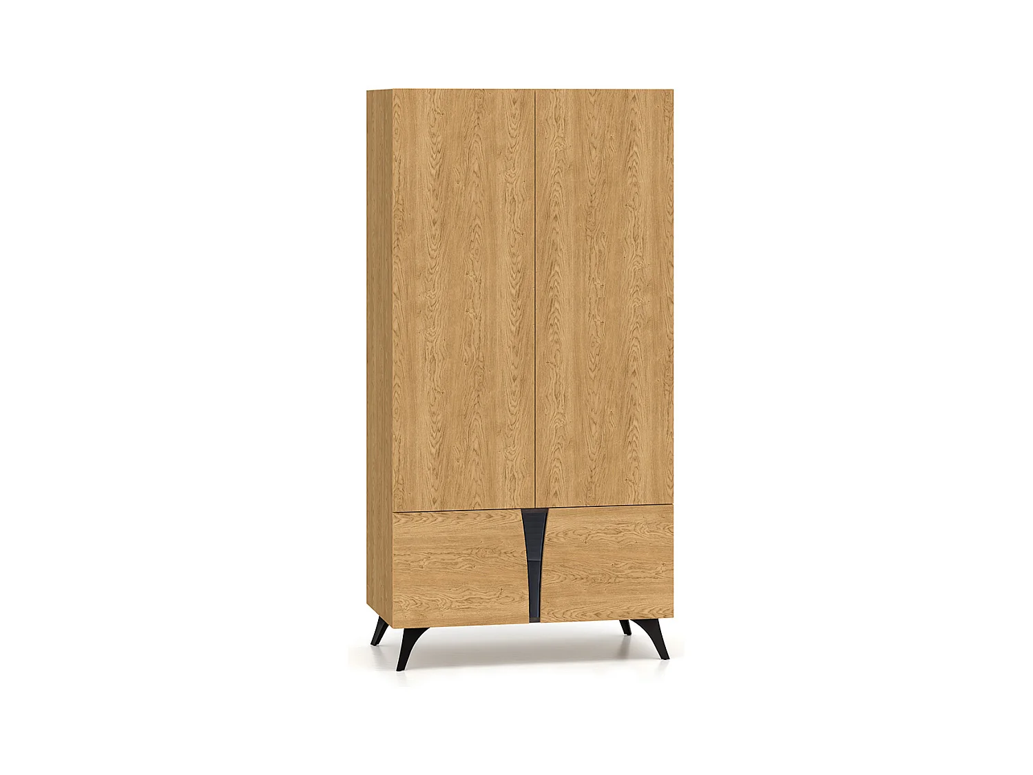 Armoire 4 portes Soah Bois et Noir