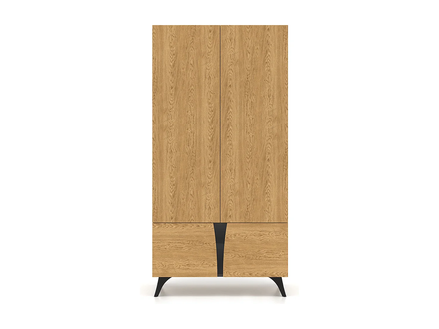 Armadio 4 ante Soah marrone e nero 190cm