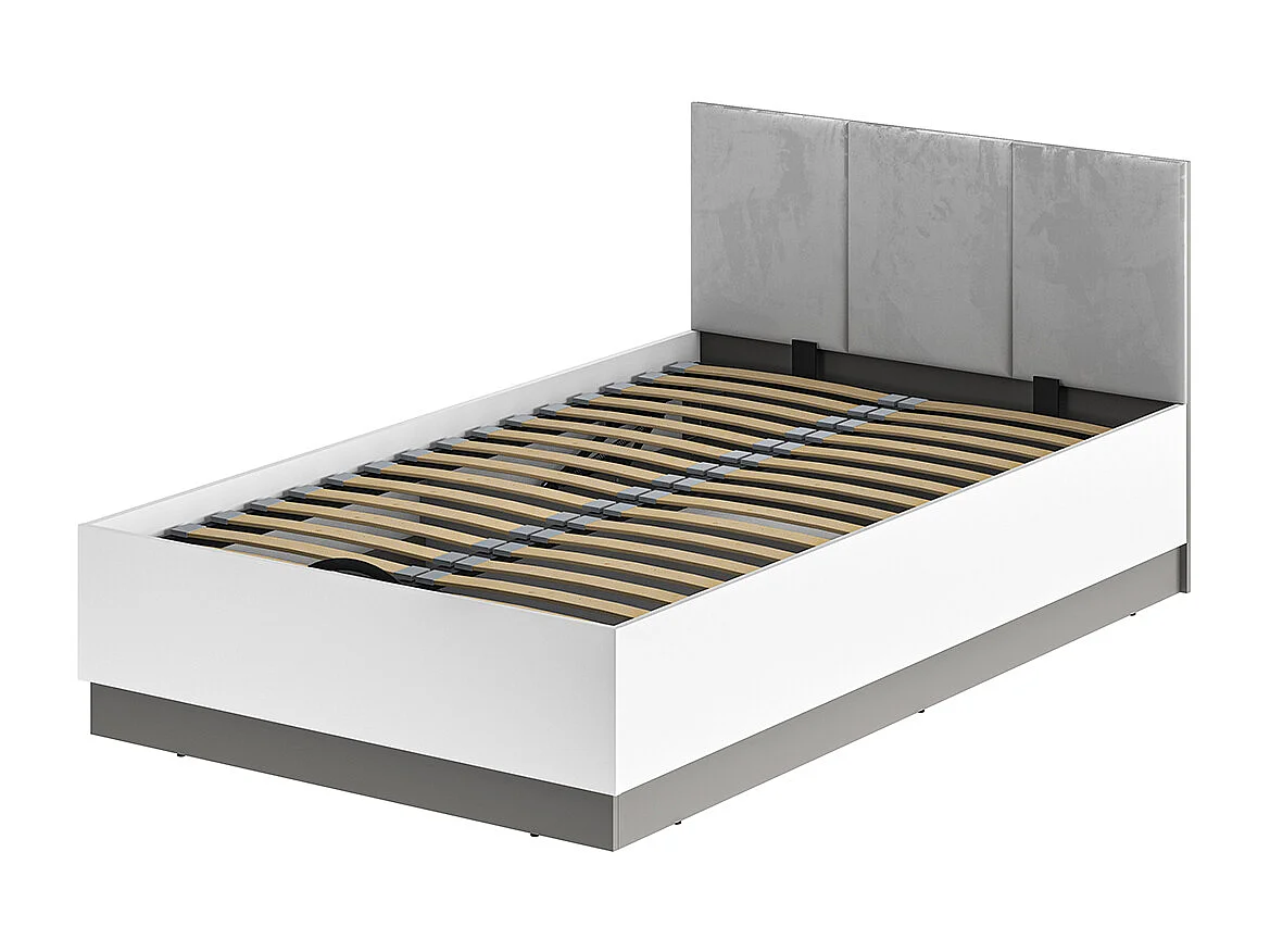 Lit coffre 120x200 sommier inclus Luor Blanc