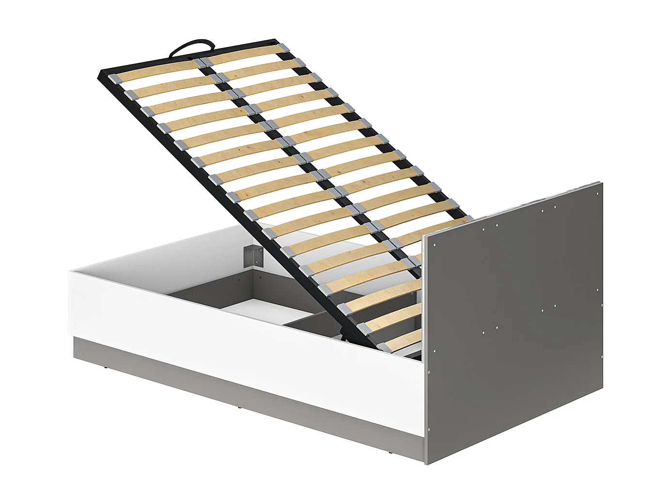 Lit coffre 120x200 sommier inclus Luor Blanc