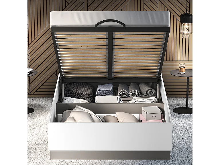 Kastenbett 120x200 inkl. Lattenrost Luor Weiß