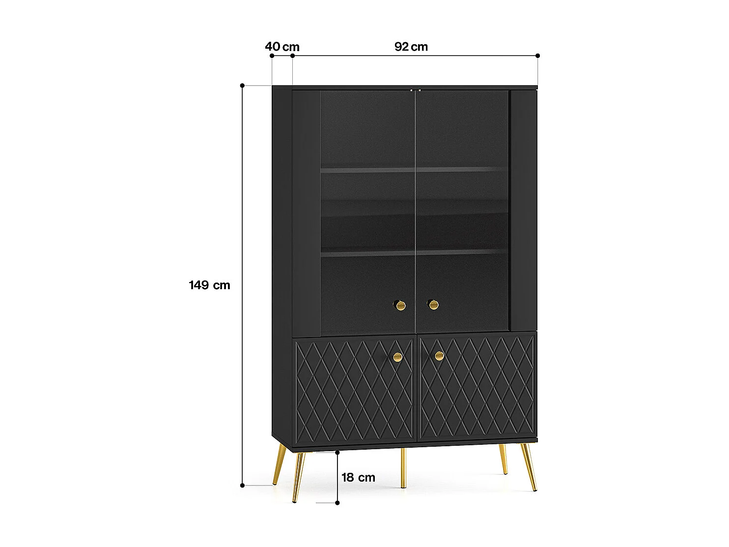 Vaisselier 4 portes Manoé Noir