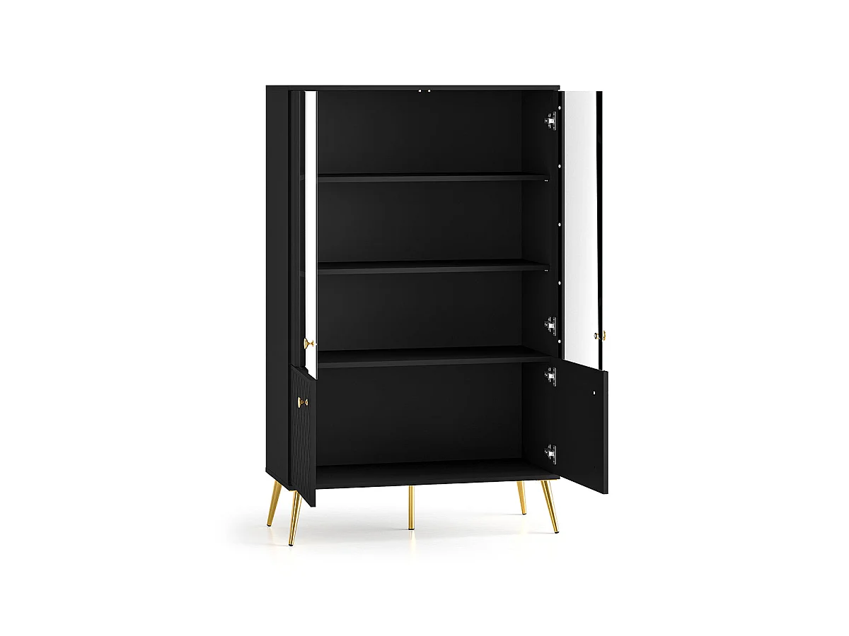 Armário de porcelana 4 portas Manoé preto 149cm