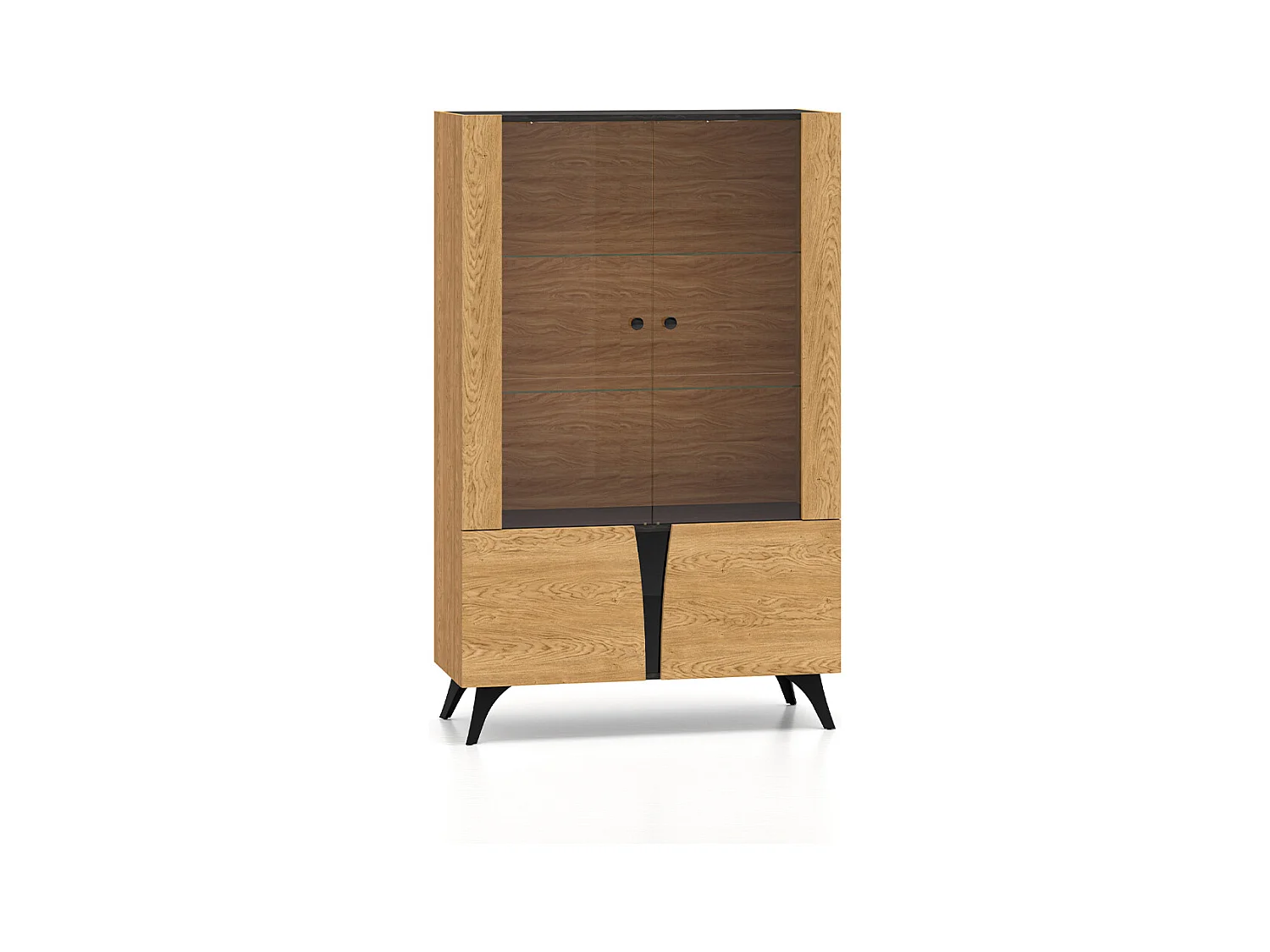Vaisselier 4 portes Soah Bois et Noir