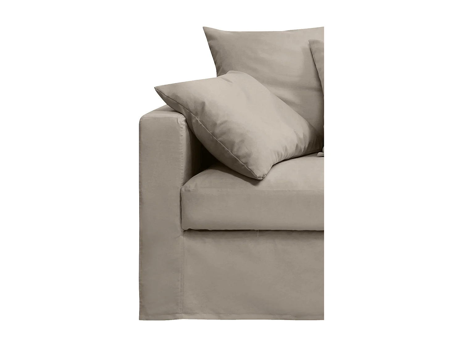 Canapé lin 3 pl SOFIA 177 cm fixe tissu Ficelle 100% déhoussable – Fab France