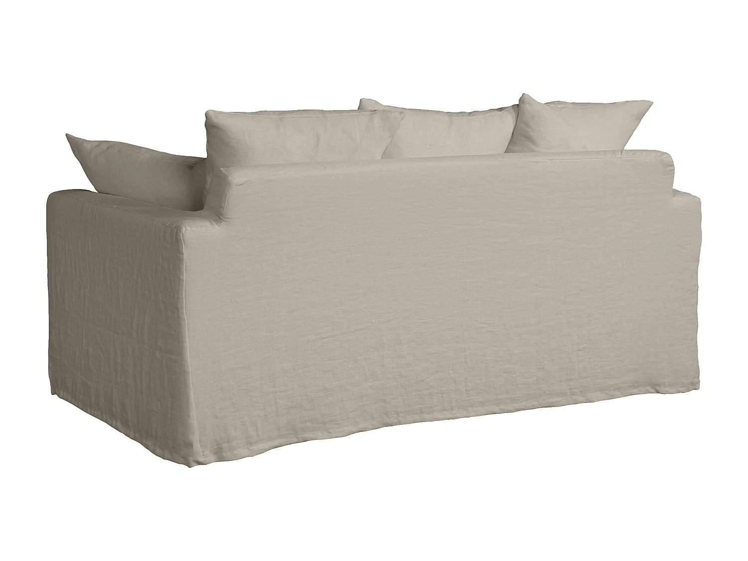 Canapé lin 3 pl SOFIA 177 cm fixe tissu Ficelle 100% déhoussable – Fab France