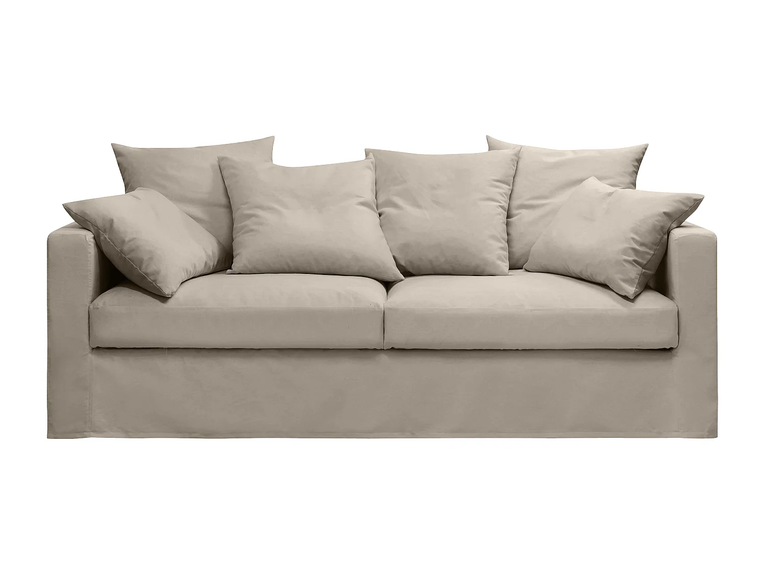 Canapé lin 4 pl SOFIA 197 cm fixe tissu Ficelle 100% déhoussable – Fab France