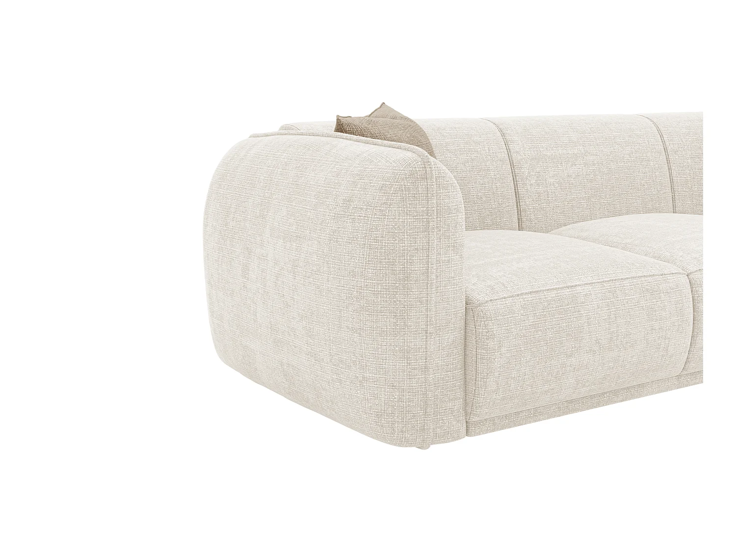 Sofa 3-Sitzer - Chenille-Stoff - Beige - JUNETI