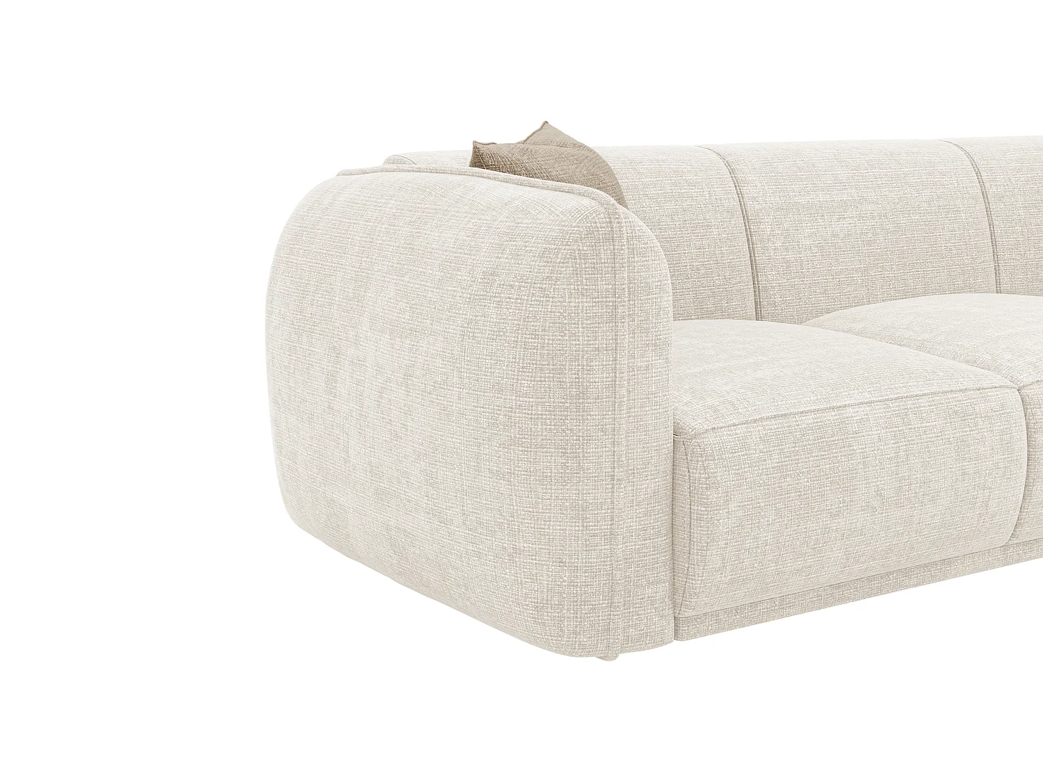 Sofa 3-Sitzer - Chenille-Stoff - Beige - JUNETI