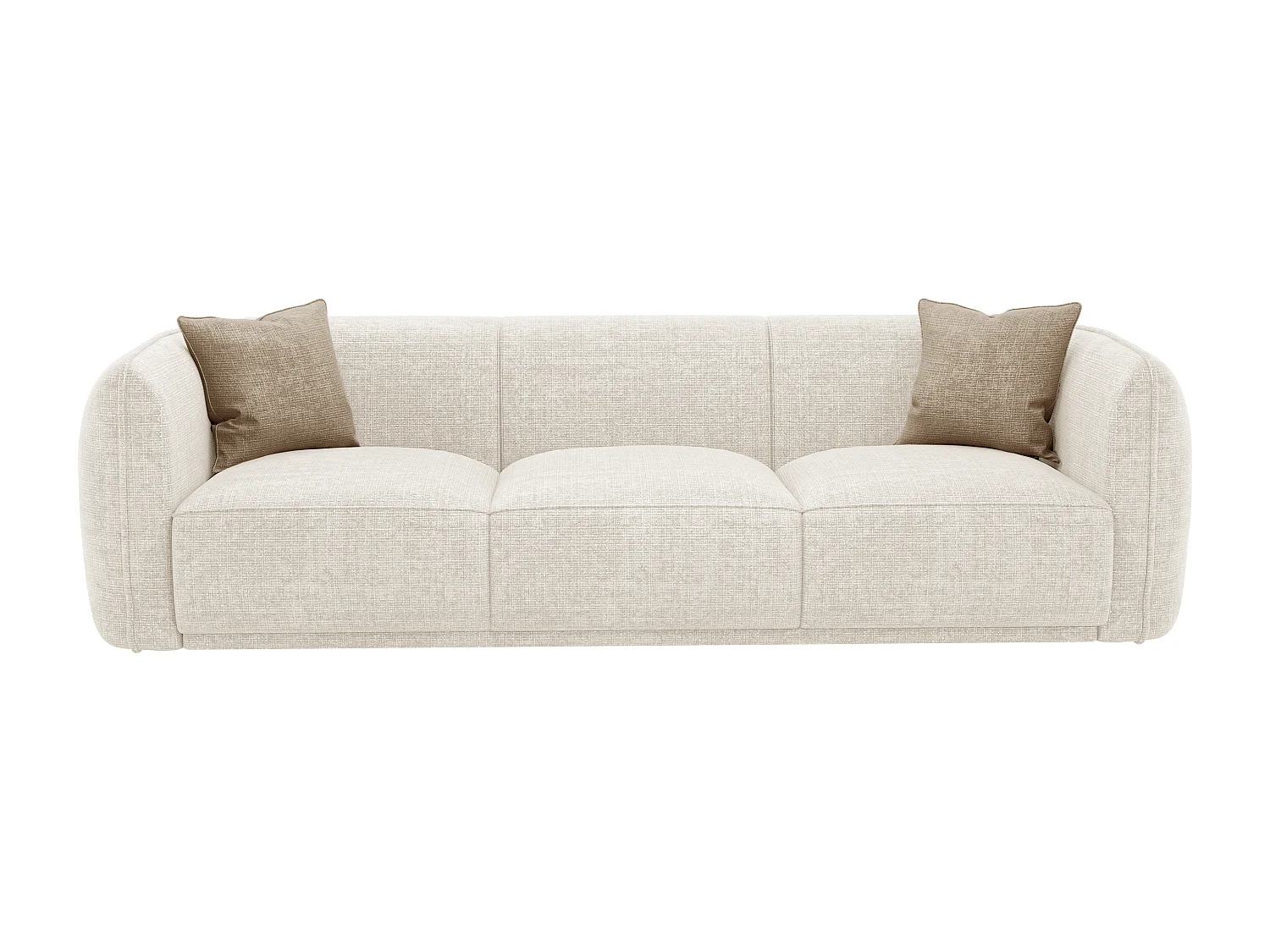 Sofa 3-Sitzer - Chenille-Stoff - Beige - JUNETI