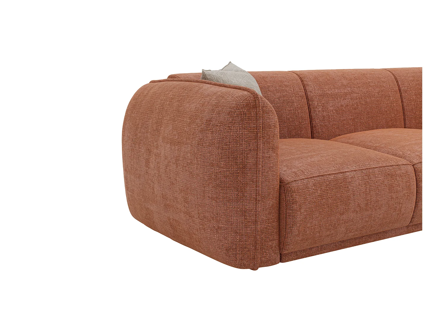 Canapé 3 places en tissu chenille terracotta JUNETI