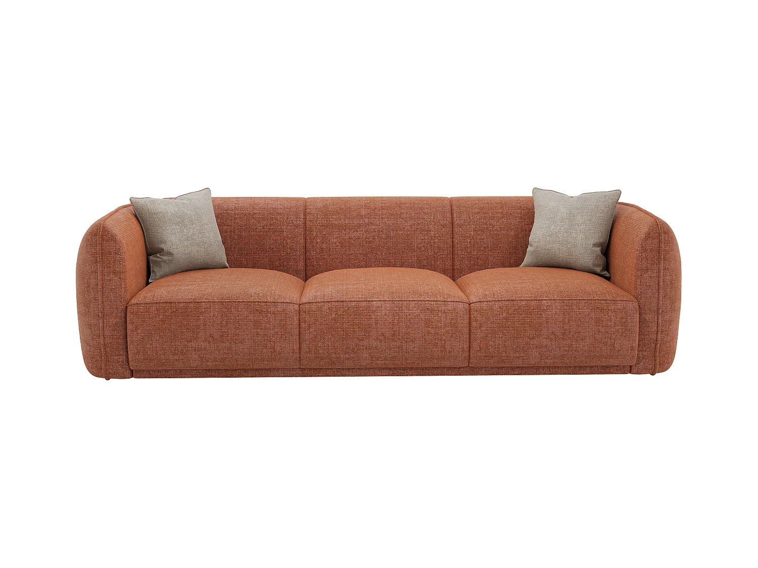 Canapé 3 places en tissu chenille terracotta JUNETI