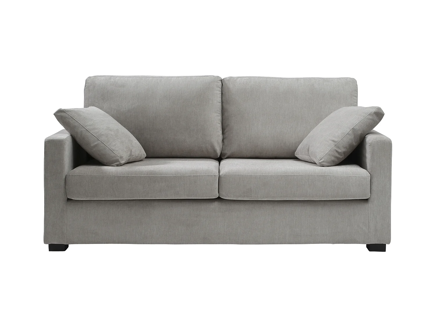 Convertible 6 cm lattes canapé 3 pl LYS 175 cm tissu Moderne Silver - Fab. France