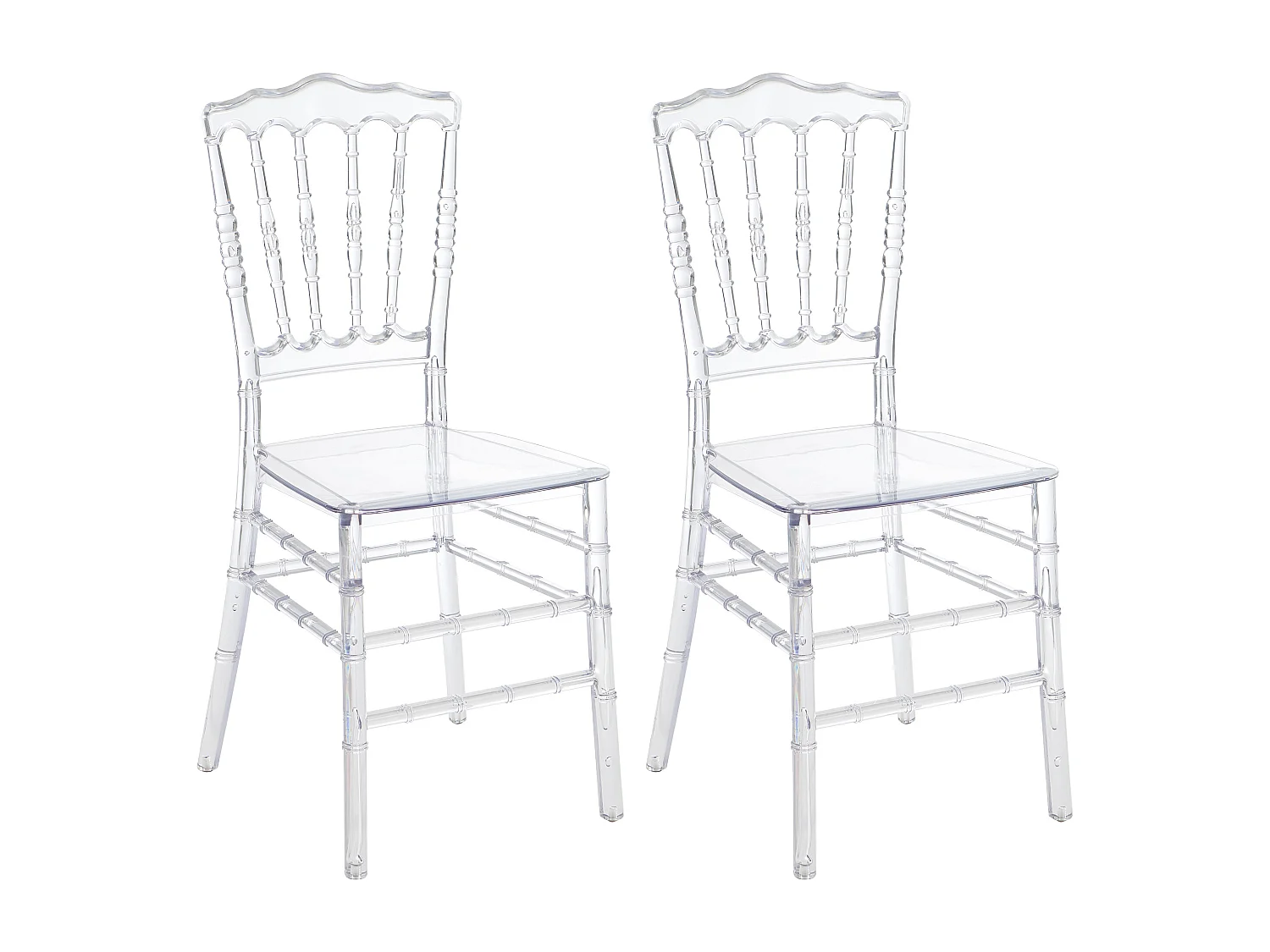 Zestaw 2 krzeseł z poliwęglanu - Kryształowy - AMBELON