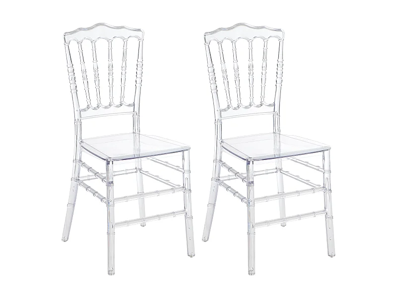 Set van 2 stoelen van vol polycarbonaat - Kristalkleurig - AMBELON
