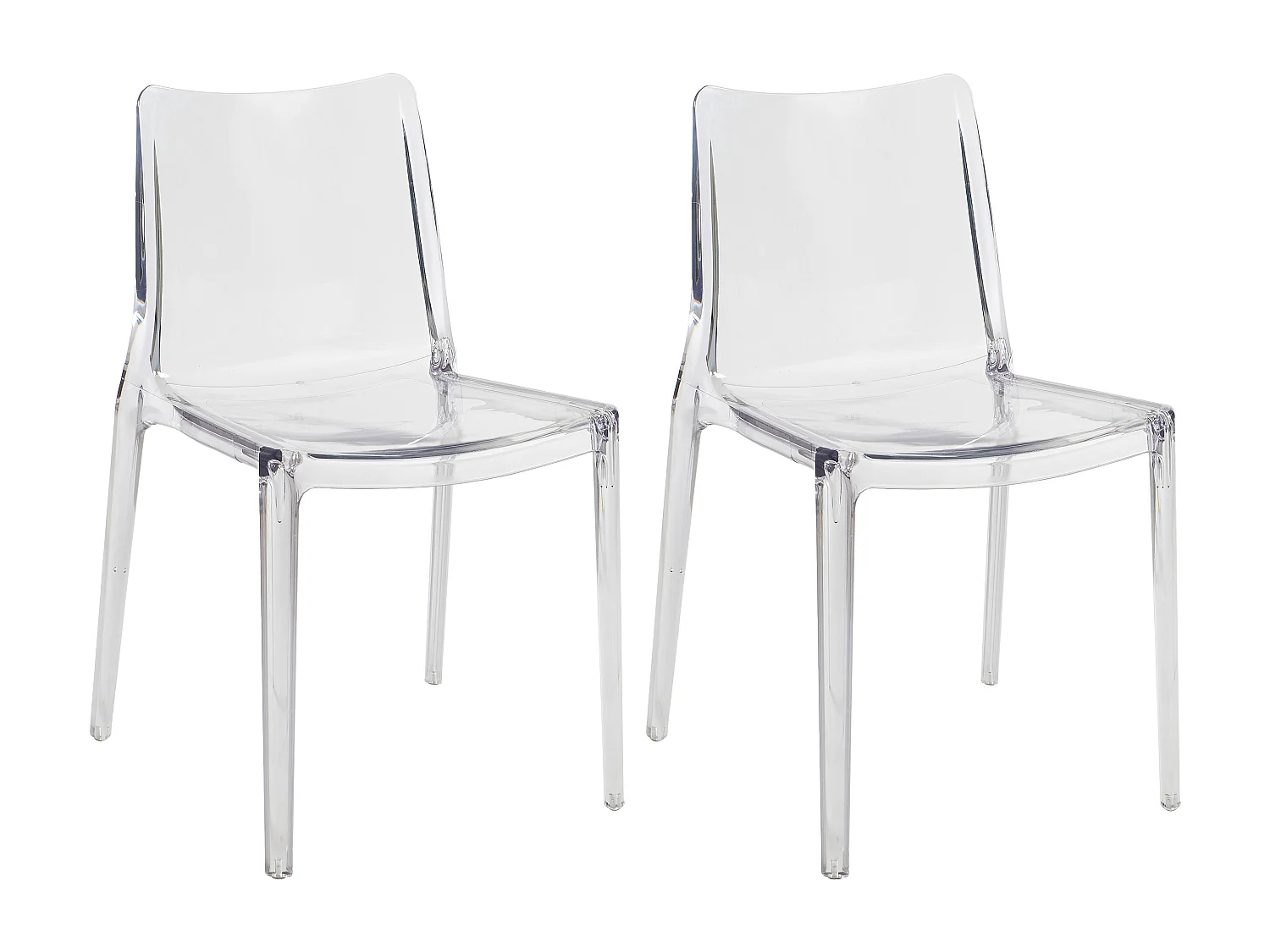 Lot de 2 chaises en polycarbonate - Cristal - RANZAKA