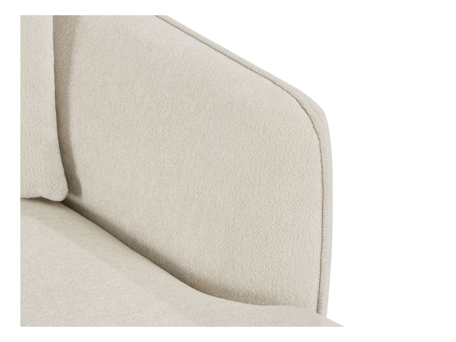Canapé d'angle droit en tissu chenille beige DOKALO de Maison Céphy