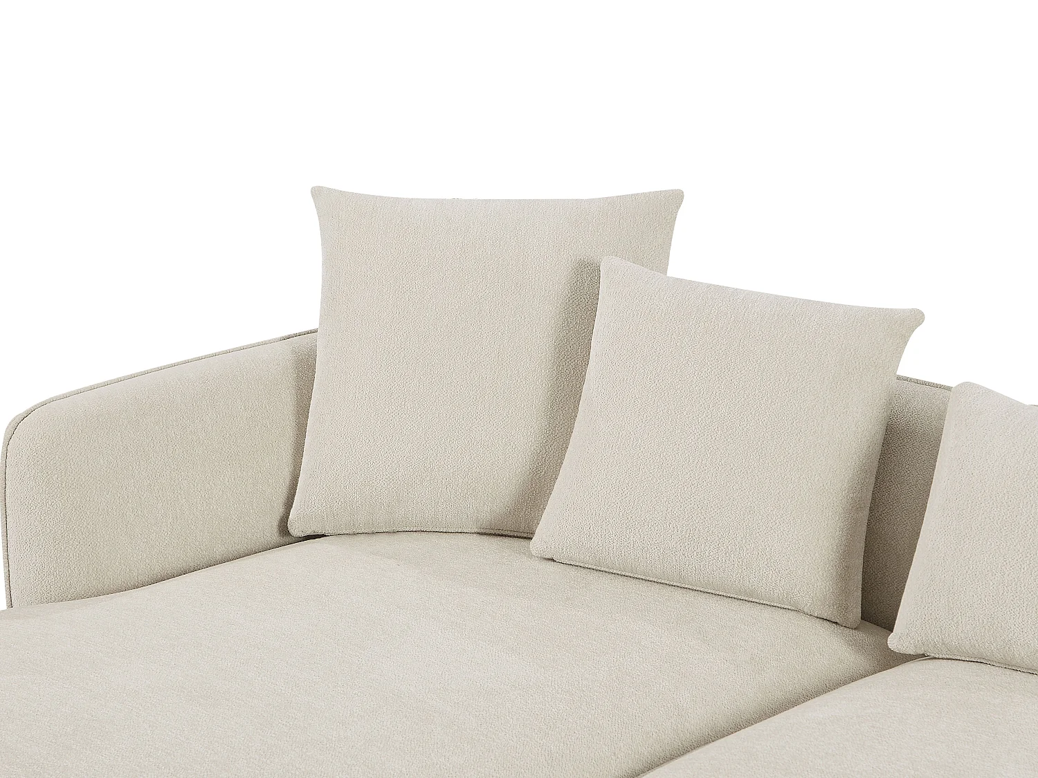 Venstrevendt sofasofa i beige chenille stof DOKALO fra Maison Céphy