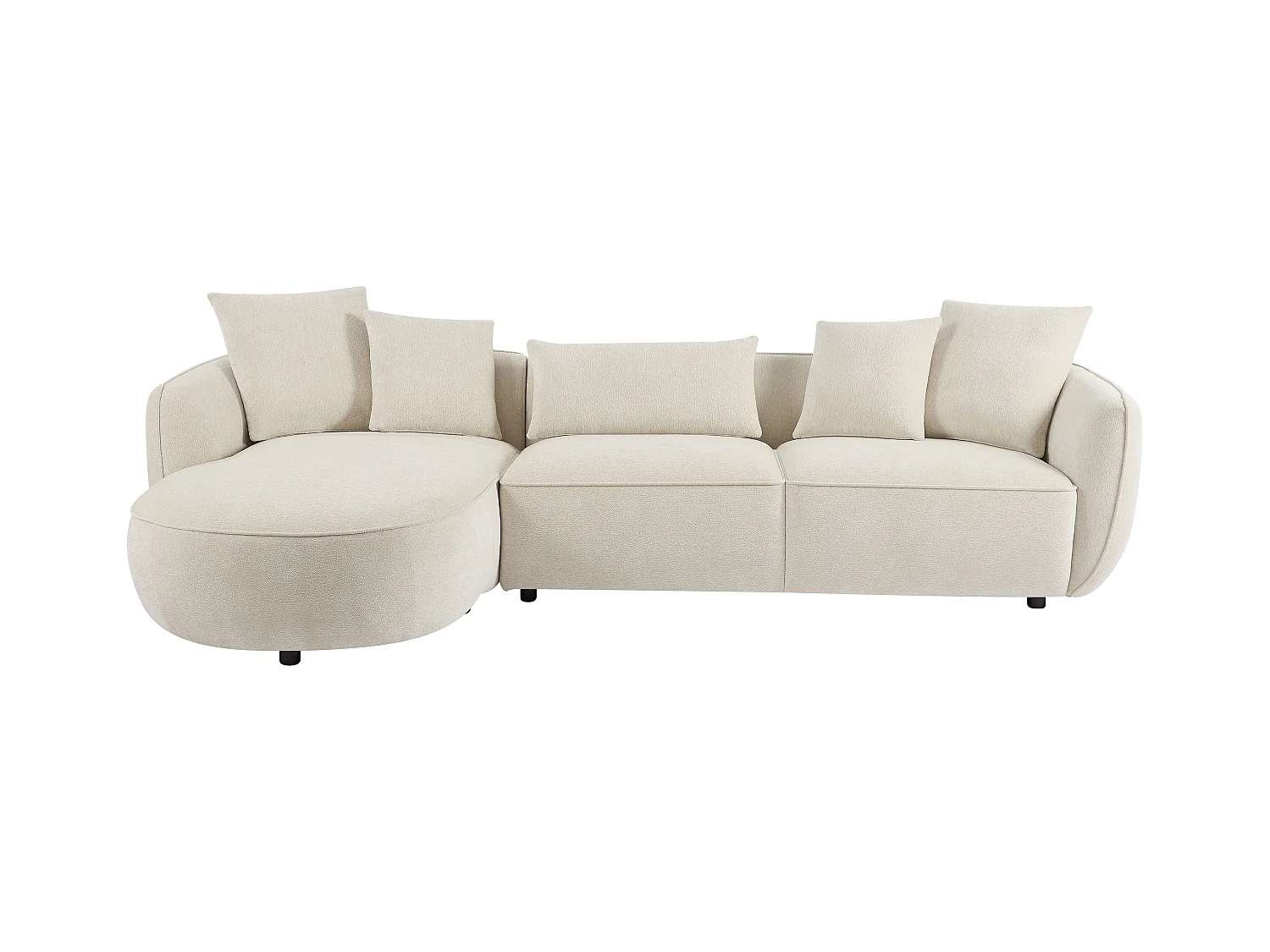 Venstrevendt sofasofa i beige chenille stof DOKALO fra Maison Céphy