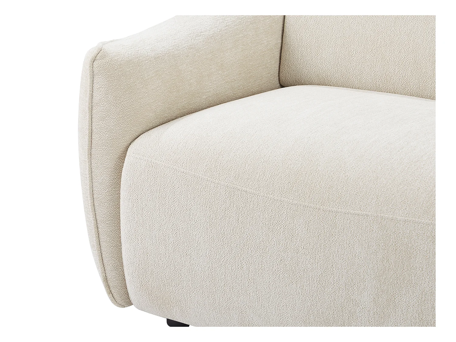 Sofá rinconera derecha en chenilla beige TAZIZA