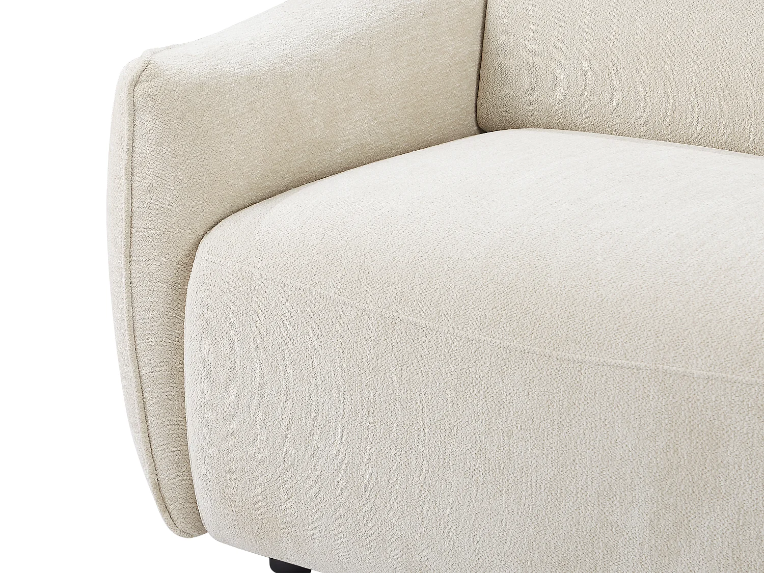 Sofá rinconera derecha en chenilla beige TAZIZA