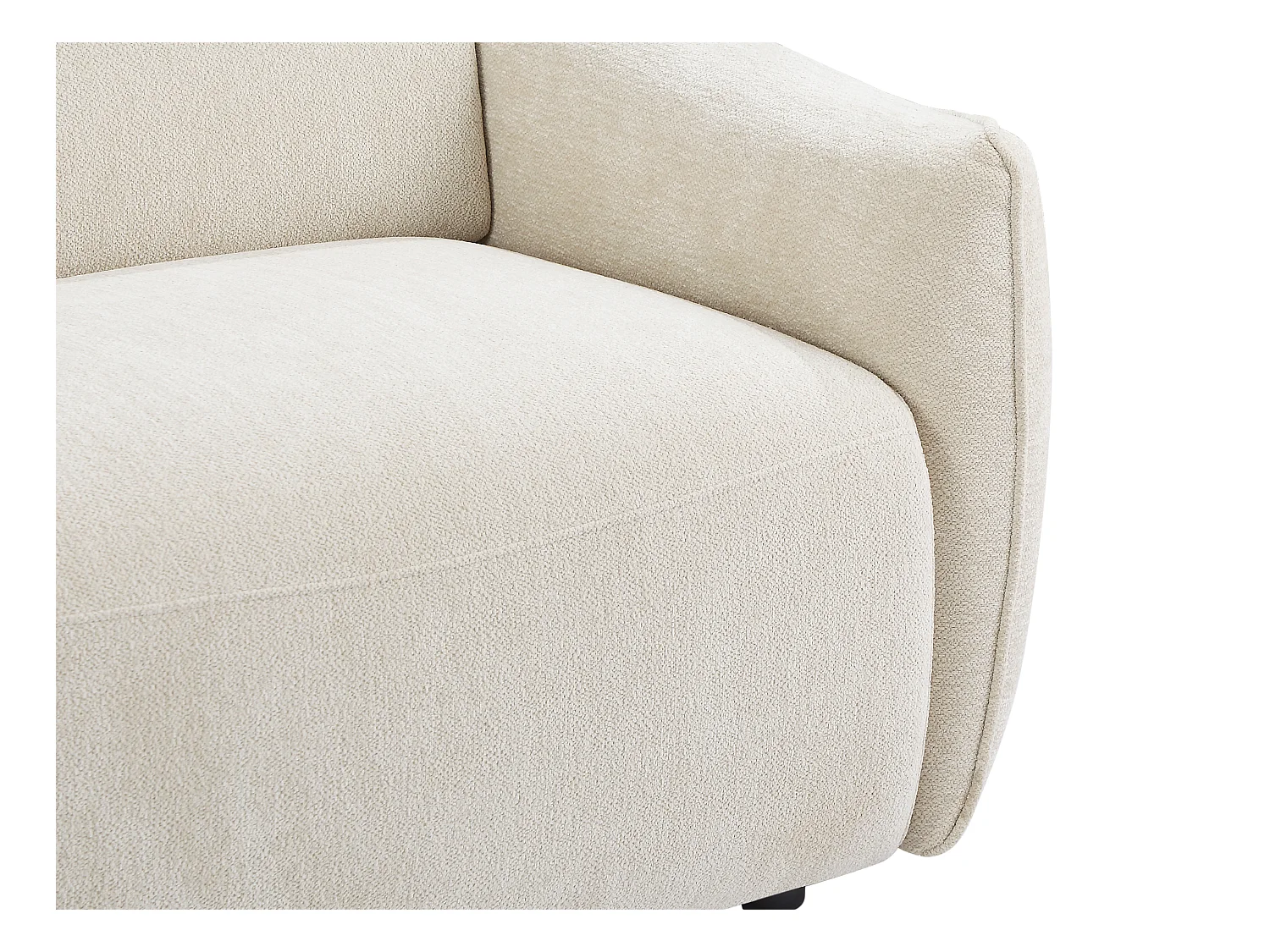 Sofá rinconera izquierda en chenilla beige TAZIZA