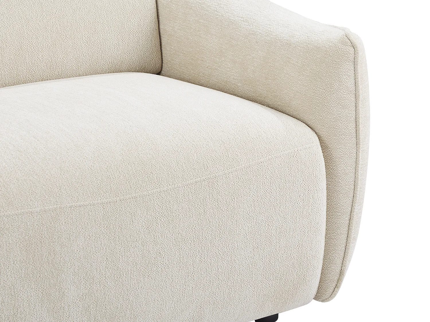 Sofá rinconera izquierda en chenilla beige TAZIZA