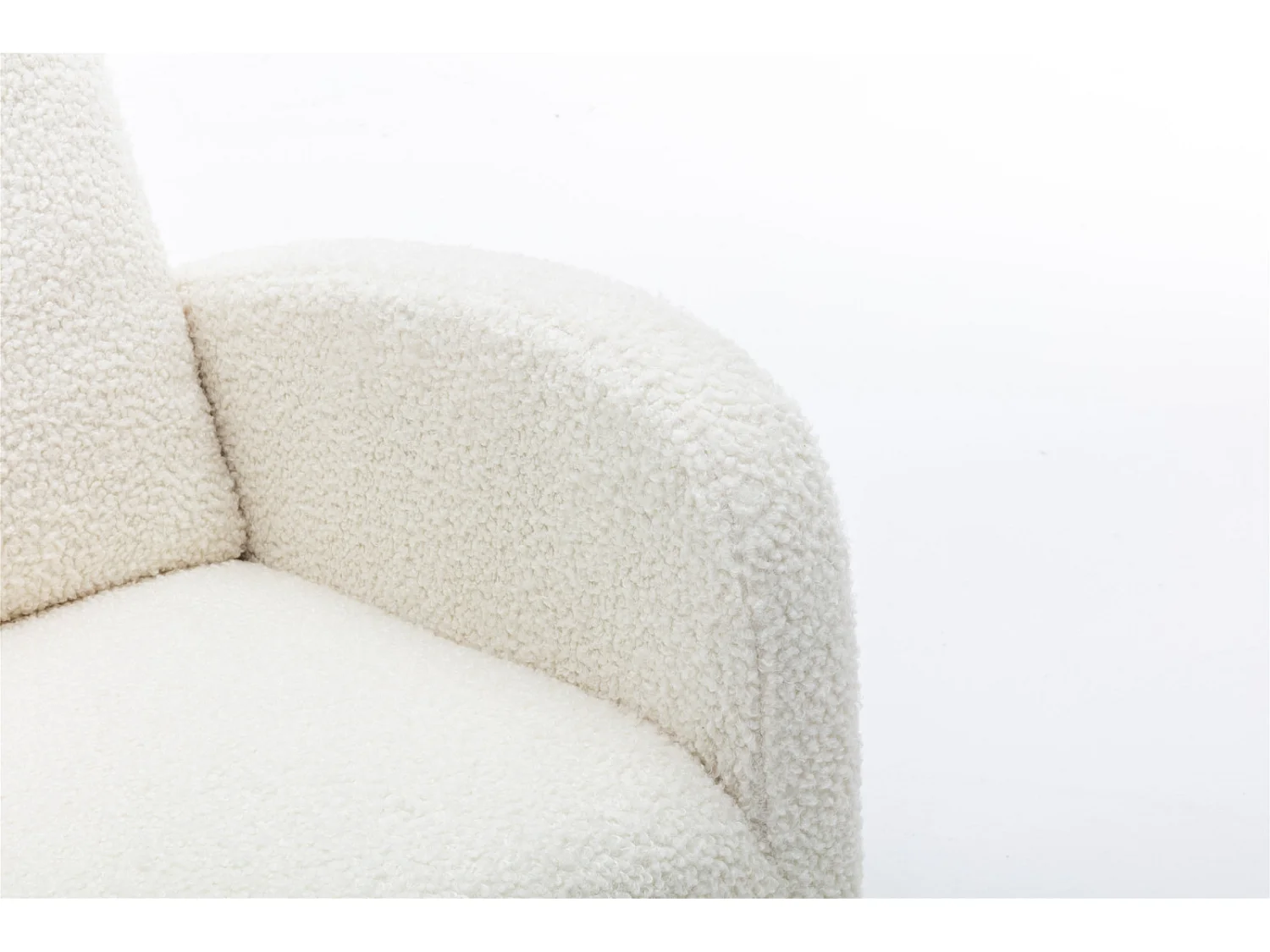 Fauteuil à bascule, fauteuil de relaxation, fauteuil de salon, d'accoudoirs, avec poches, velours Teddy, Blanc